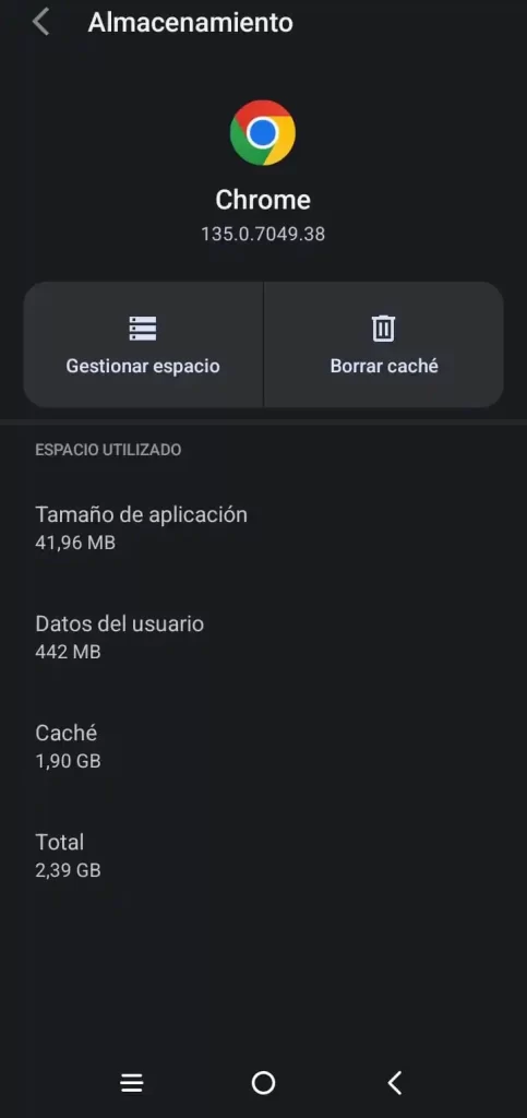 Borrar configuración y cache Chrome en Android