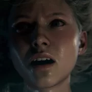 Grace suspirando en Resident Evil Requiem: Expresión dramática y misteriosa