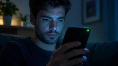 Mano sosteniendo un móvil con el indicador de cámara activa, cómo saber si espían tu móvil