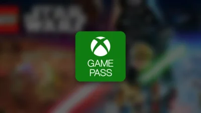 Logo de Xbox Game Pass sobre imagen de LEGO Star Wars