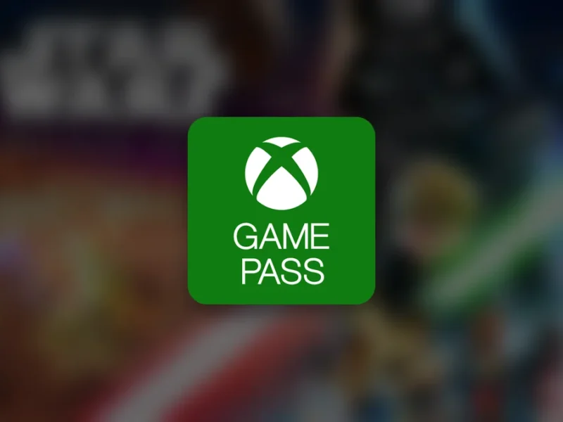 Logo de Xbox Game Pass sobre imagen de LEGO Star Wars
